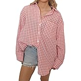 IYICLOTH Striped Button Down Shirts for Women Business Casual Collared Tops Loose fit Long Sleeve Office Work Blouses