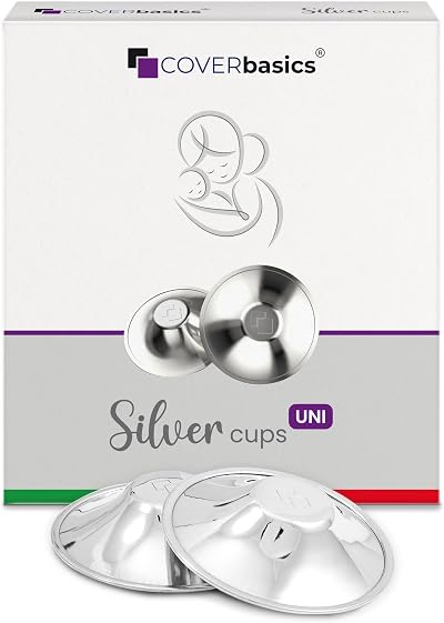 COVERbasics Silver Nursing Cups Nipple Shields Large