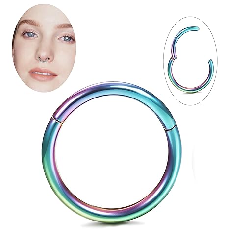 Milacolato 1-18Pcs 18G klappbar Clicker Nasenringe Hoop Chirurgenstahl Helix Knorpel Daith Tragus Schläfer Ohrringe Body Pier