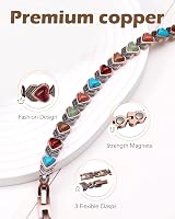Jeracol Lymphatic Copper Magnetic Bracelet Women Heart Stone Adjustable 22cm view 4