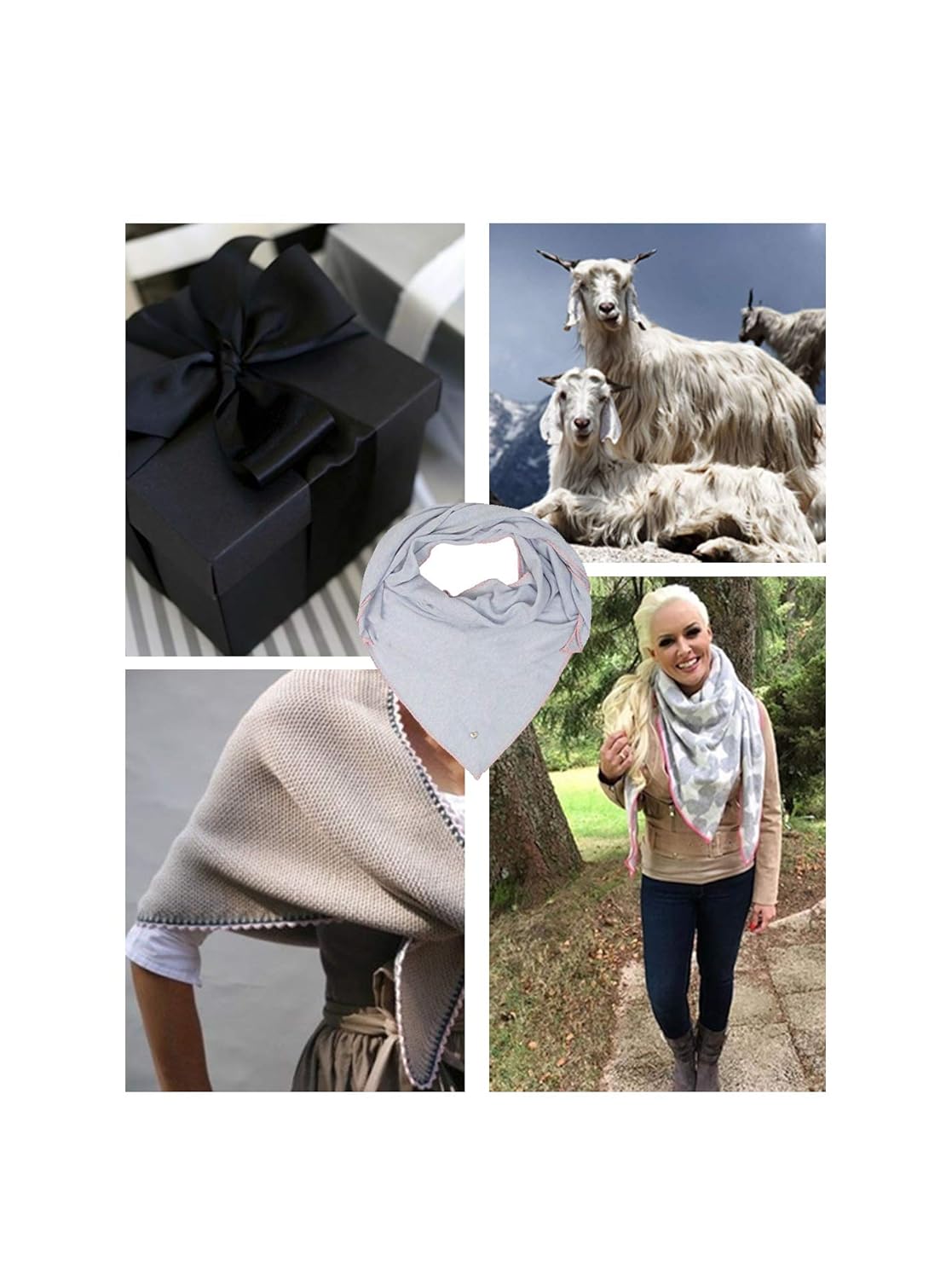 Zwillingsherz Dreieckstuch mit Kaschmir XXL Hals-Tuch und Damenschal Hochwertiger Schal mit Heckelrand f/&uuml;r Damen Jungen und M/&auml;dchen Strick-Waren f/&uuml;r Sommer Herbst Winter 150cm x 120cm