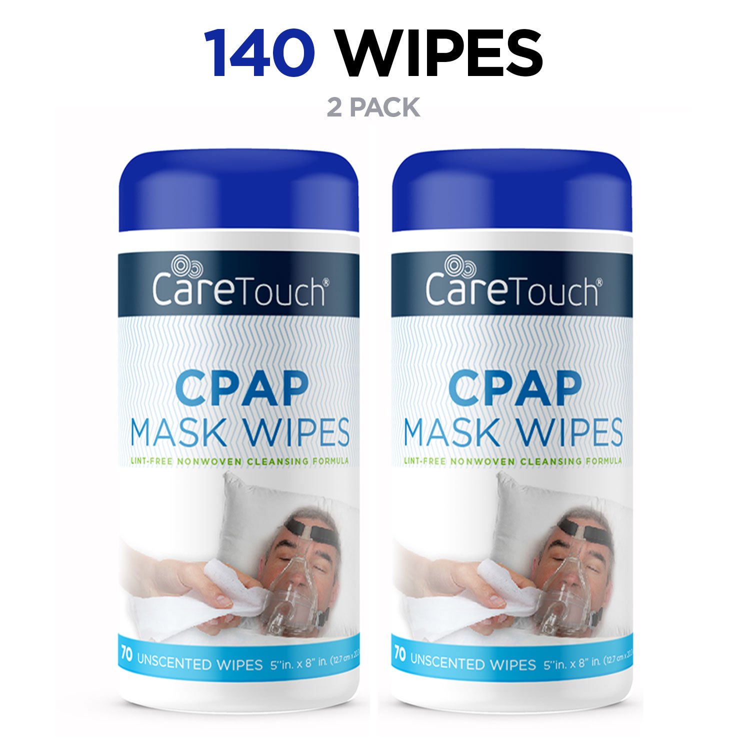 Care Touch CPAP Cleaning Mask Wipes Unscented, Lint Free 70 Wipes