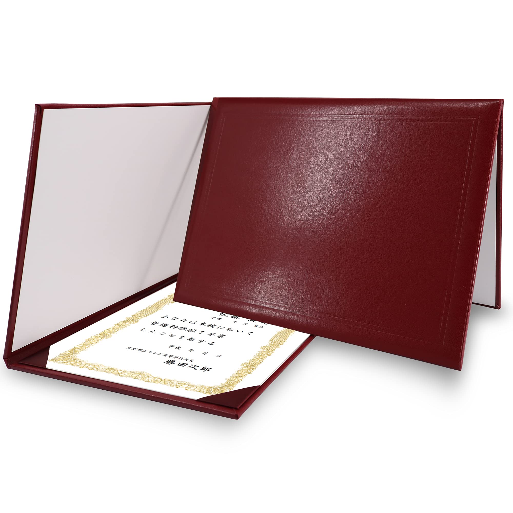 GraduationMall Diploma Cover Certificate Holder Graduation Covers for A4 Paper Classic Smooth Maroon