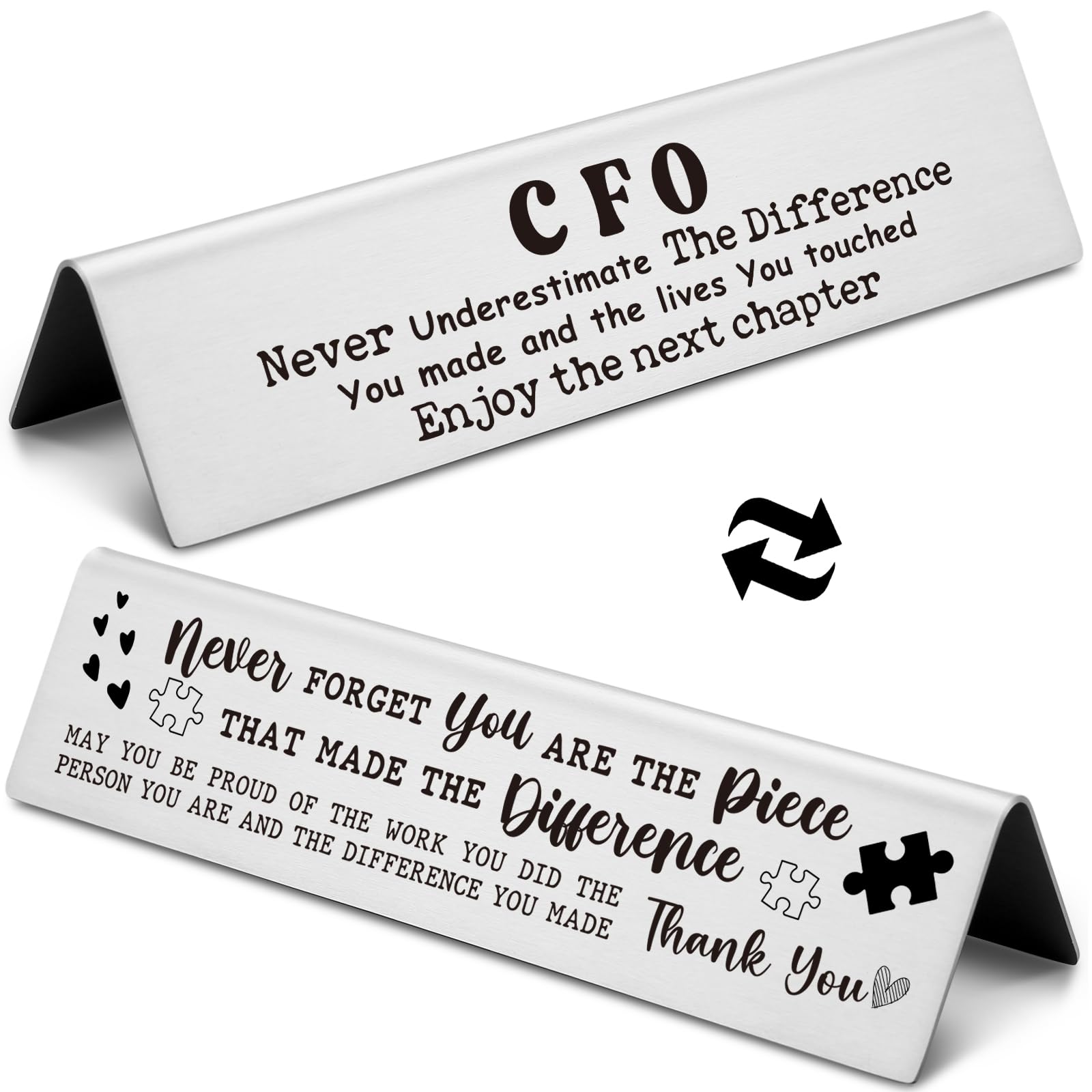 Photo 1 of *3 Pack* Funny Desk Signs Office Nameplate for Chief Financial Officer, Birthday Christmas Appreciation Thank You Gift for CFO Novelty Desk Decor Plate Sign, Retired Plaque Gifts for New Cfo EDA33