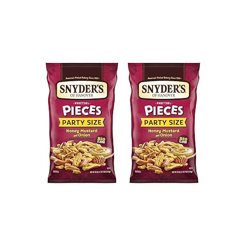 Snyder's of Hanover Pretzel Pieces, Honey Mustard and Onion, Party Size 18 Oz (Pack of 2)