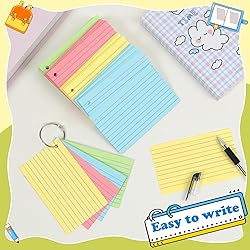 YAGUAO Colored Index Cards 3x5 Inch Flash Cards