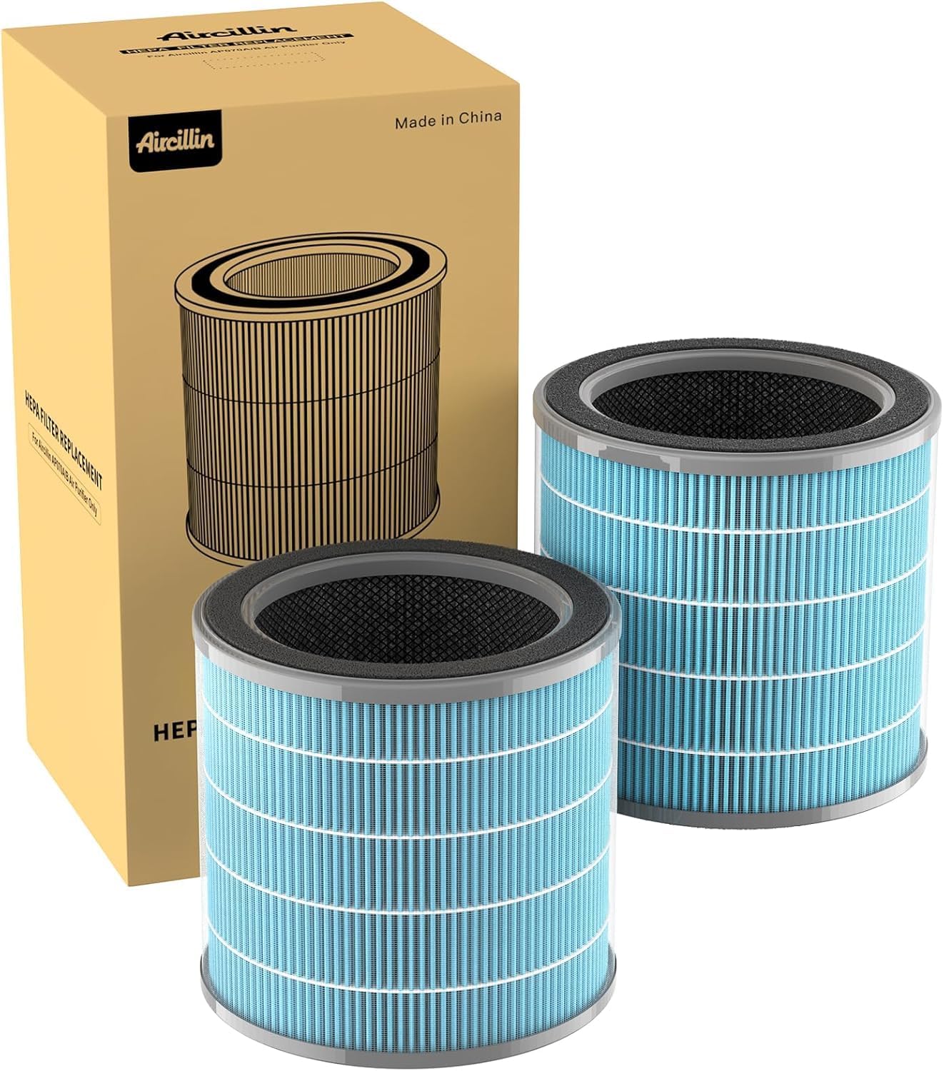 2 Pack Air Purifier AP070A & AP070B Replacement 13 HEPA Filters, Efficiency Activated Carbon, High-efficiency HEPA Filter