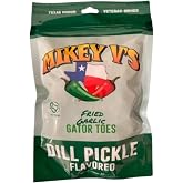 Mikey V's Dill Pickle "Gator Toes", Deep Fried Garlic Snacks, 3oz