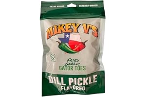 Mikey V's Dill Pickle "Gator Toes", Deep Fried Garlic Snacks, 3.9oz.