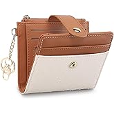 GAEKEAO Slim Wallet for Women, RFID Blocking Credit Card Holder Bifold Wallet with Zipper Coin Pocket, ID Window
