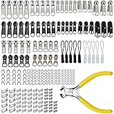 252Pcs Zipper Repair Kit, Zipper Replacement Zipper Pulls, Zipper Fix Replacement Zipper Slider Set with Installation Pliers 
