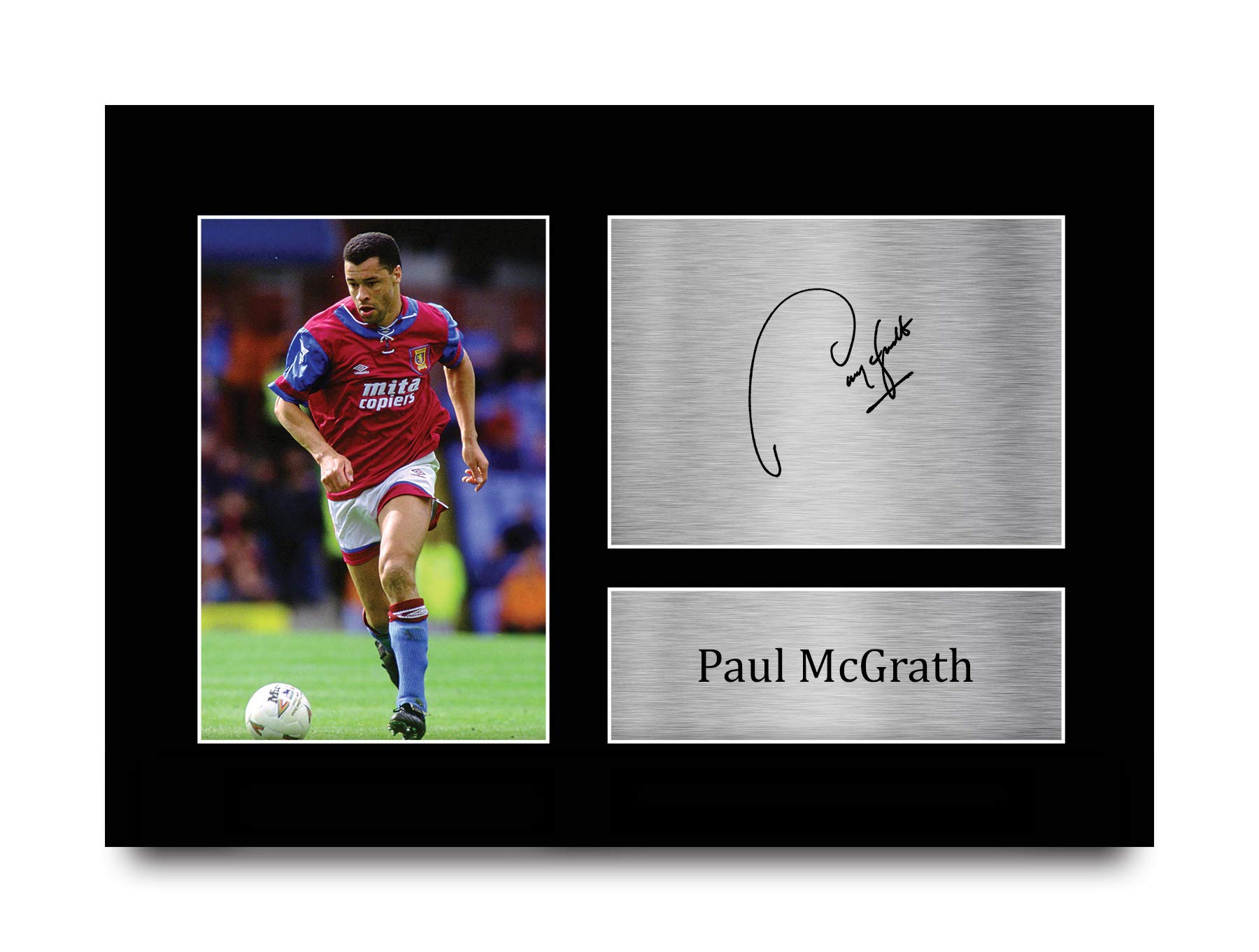 HWC Trading A4 Paul McGrath Aston Villa Gifts Printed Signed Autograph Picture for Football Fans and Supporters
