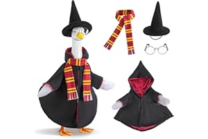4Pcs/Set Halloween Witch Goose Outfits, Porch Witch Costume for 23" Statue, Fall Garden Lawn Outdoor Patio Yard Decoration