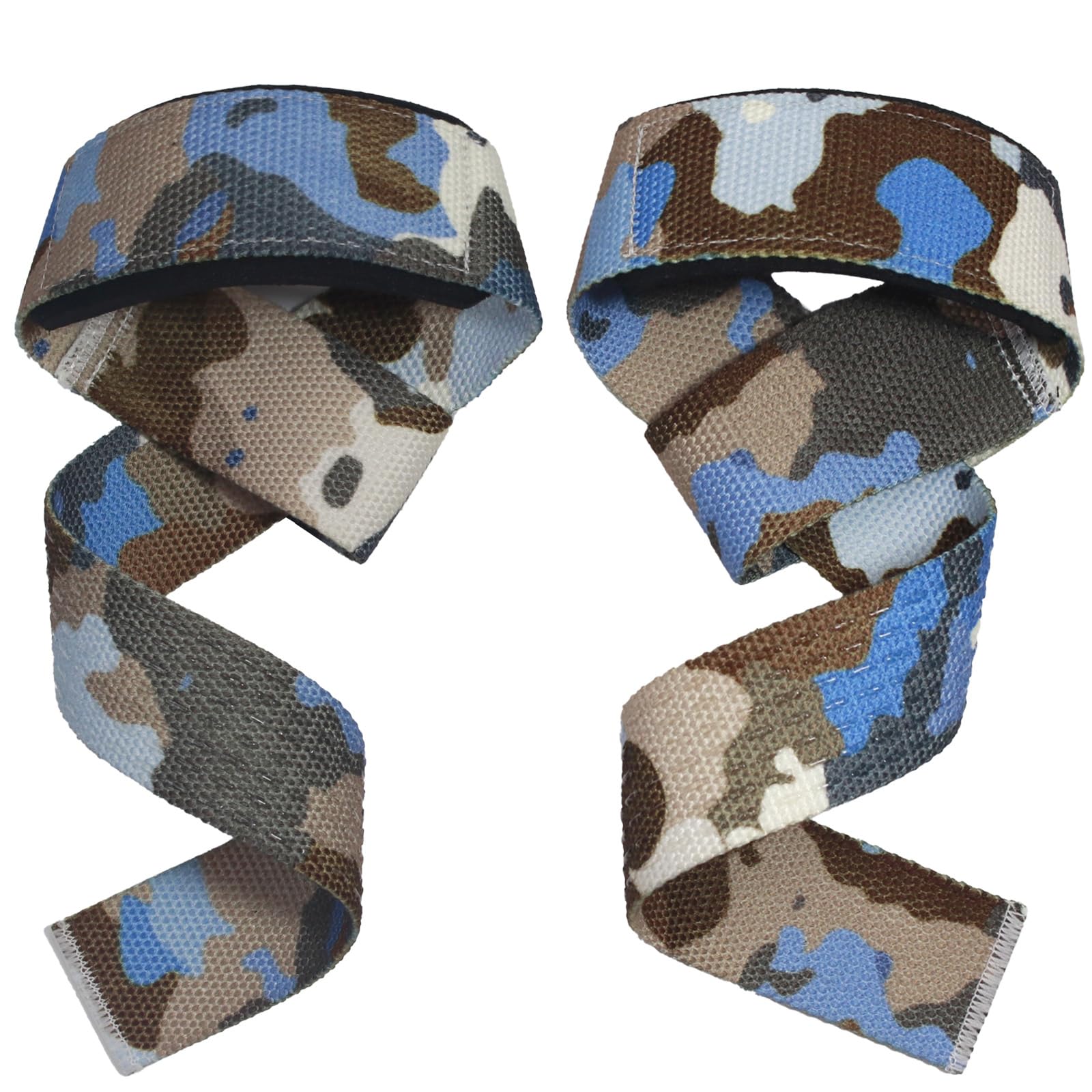 Dickplay Weight Lifting Straps,1 Pair With Neoprene Padding Wrist Support and Gel Anti-slip Grips,Strongly Stitched Gym Lifting Straps for Fitness Weight Lifting,Deadlifts,Strength Training,Camo Blue