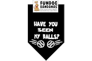 FUNDOG BANDANAS Have You Seen My Balls? Dog Bandana (One Size Fits Most for Medium to Large Dogs, Black)