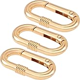 STSTR 3pcs Oval Spring Ring Clips, Metal Keyring Purse Clip, Heavy Duty Opening O Ring Carabiner for Keychains,Backpacks, Key