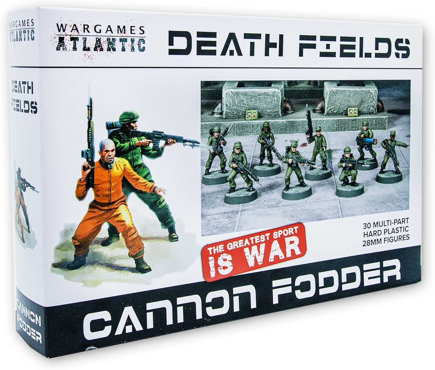 Wargames Atlantic Death Fields - Cannon Fodder (30 Figures) Multi-Part Hard Plastic (HIGH Impact POLYSTYRENE) 28MM Figures…