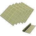 JapanBargain 3987, Set of 6 Bamboo Sushi Rolling Mats Sushi Roller Sushi Mat Sushi Maker Kit, Flat and Round Bamboo Mats, 9-1/2 Inches