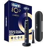 Oral-B iO Deep Clean + Protect Rechargeable Electric Toothbrush, Black, iO Series 7, 2 Replacement Brush Heads, Charging Travel Case (package may vary)