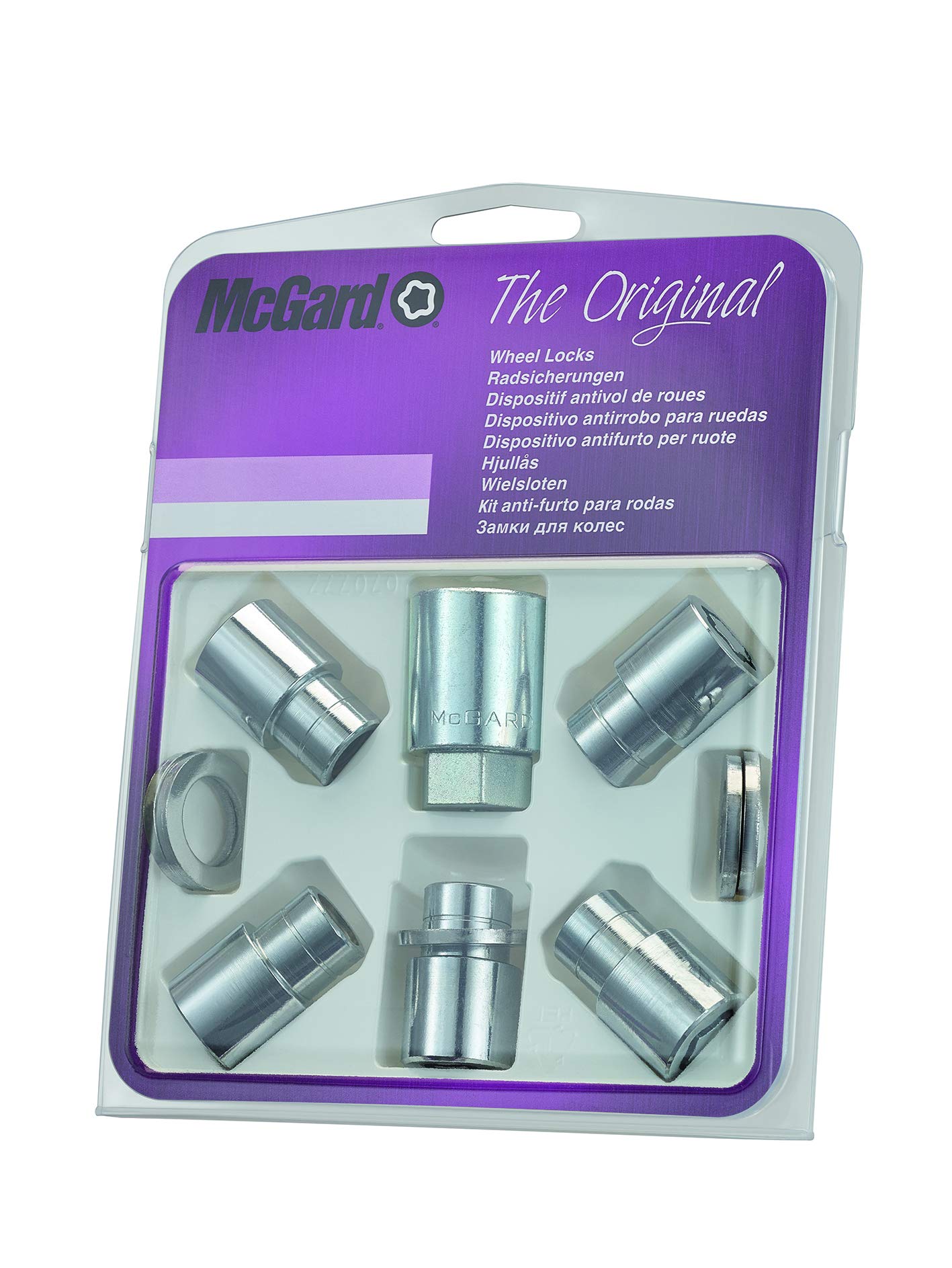 21556SU Wheel Lock Nuts SU, 5 lock set M12 x 1,5, flat seat, total length 35,0 mm, Hex size 21mm, Key diameter 27,7 mm