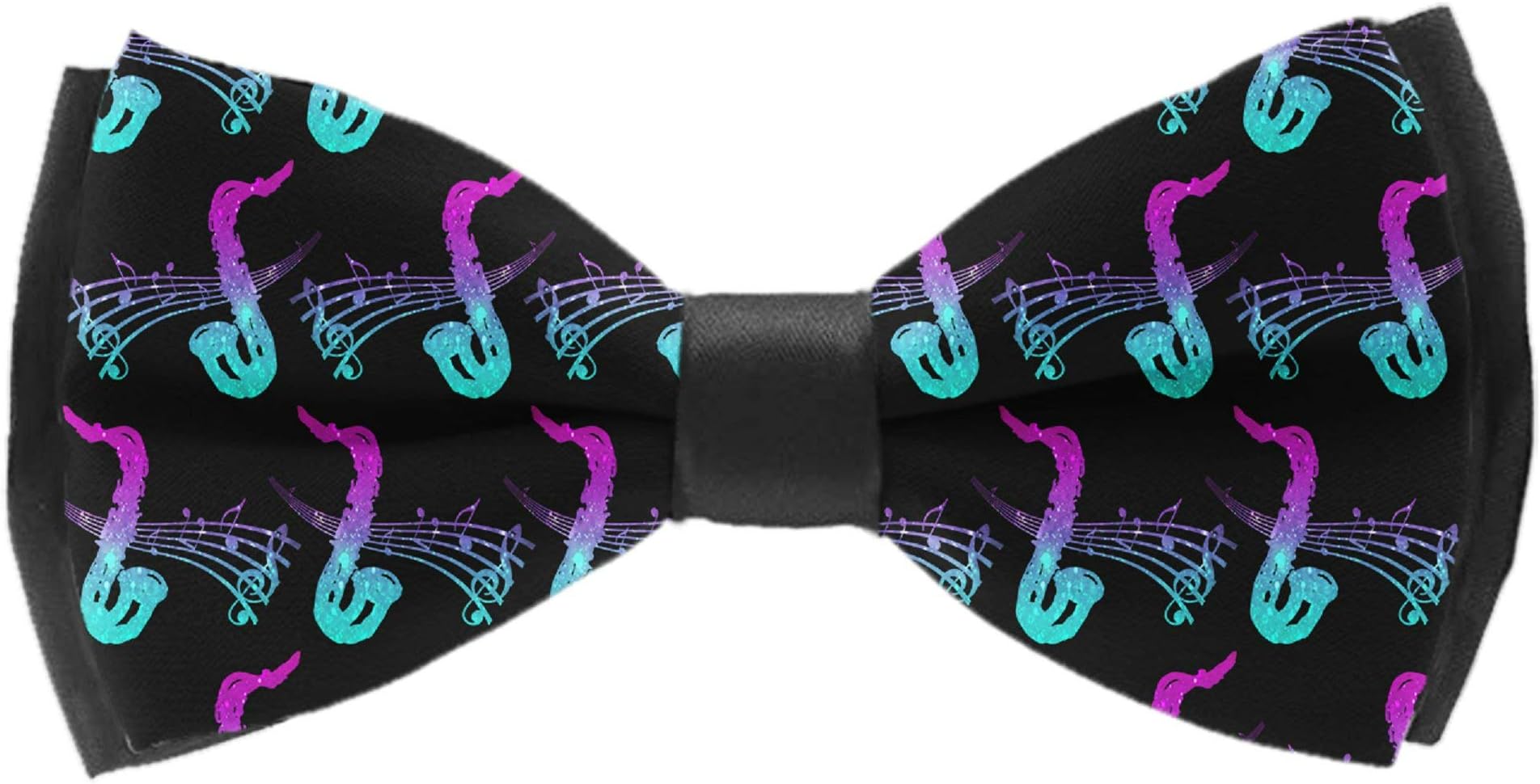 AIMVOGUE Beautiful Jazz Saxophone Music Mens Pre-Tied Formal Tuxedo Bowtie for Adults & Children