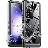 MOZOTER for Samsung Galaxy S23 Ultra Case Waterproof,[IPX8 Underwater Case][Full Body Shockproof & Military Dropproof]Clear Sound Quality Built-in Screen Protector for Samsung S23 Ultra 6.8 inch-Black