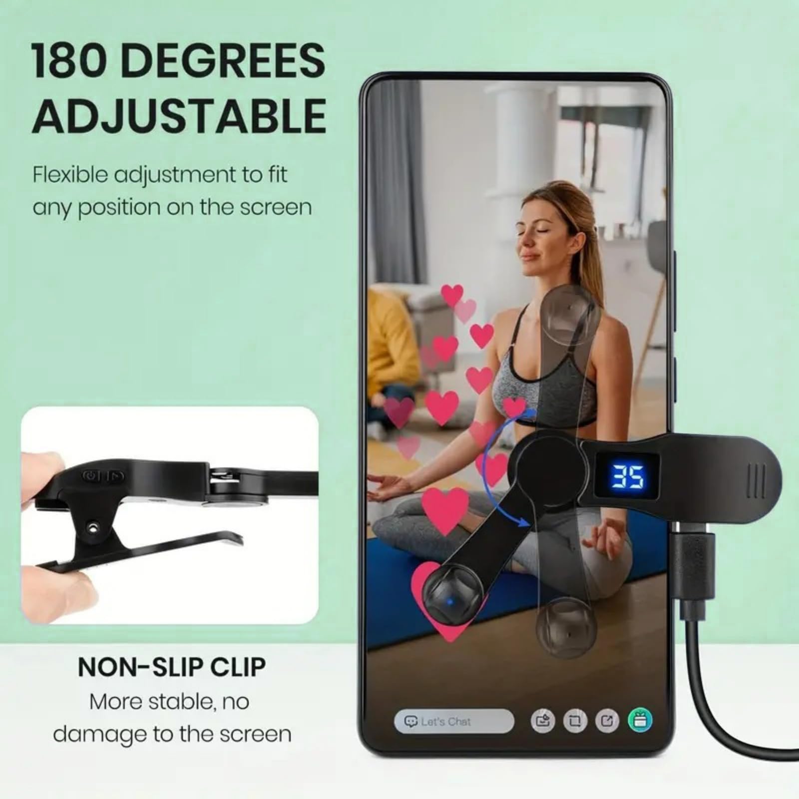 Aylthyo Auto Clicker for Smart Phone, Phone Screen Device Speed Clicker for iPhone iPad Apps, Fast Click Simulation Finger Continuous Click for Tiktok, Live Broadcasts Likes, Lightning Deal, Reward Task, Plug and Play(Black)