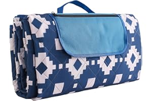 EERKEOD Picnic Blankets 79"x79" Extra Large Outdoor Blanket Waterproof Foldable Picnic Blanket for Camping on 3 Layer Thick Outdoor Rug for Beach Hiking, Handy Mat Tote with Zipper Pocket & 4 Stakes
