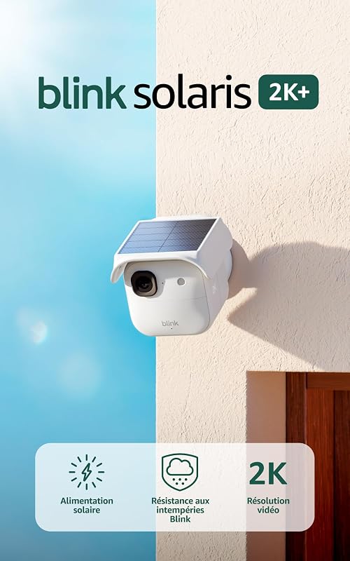Solaris 2K+ (nouvelle génération), Caméra sans fil à énergie solaire, Vidéo 2K, Module de synchronisation inclus, Système de 1 caméra (Blanc)