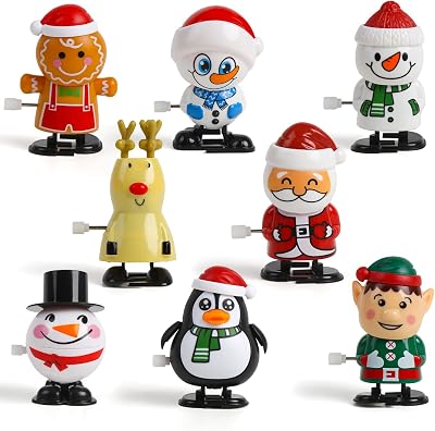 VEYLIN 8 Pack Christmas Wind Up Toys Kids Stocking Stuffers Party Bag Fillers