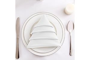 Bailarina Cloth Napkins Set of 40,17x17 inches Dinner Napkins Cloth Washable,Polyester Square Table Cloth Napkin Bulk with Hemmed Edges Ideal for Banquets, Parties and Weddings-White