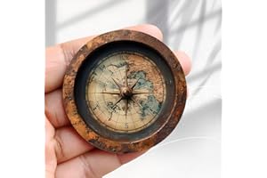 Vintage Fridge Magnet Vintage Compass Rose World Map Design -2.3inch Acrylic Round Refrigerator Sticker Retro Decor Gift Perf