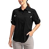 Pudolla Women's UPF 50+ UV Sun Protection Shirts Long Sleeve Fishing Hiking Shirt Cool Lightweight Travel Safari Shirts