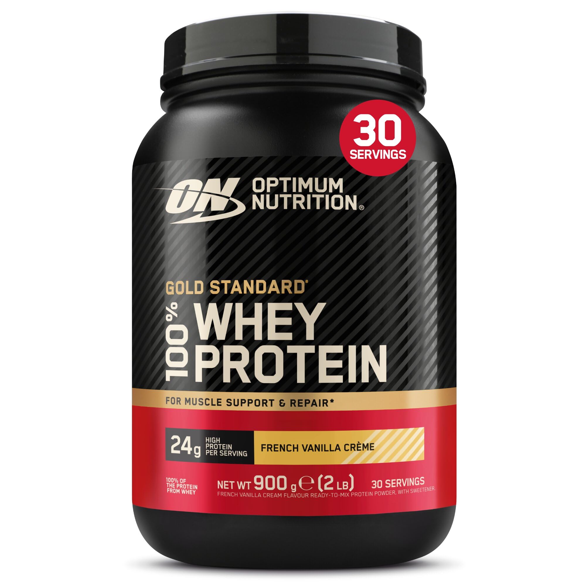 Optimum Nutrition Gold Standard Whey Protein Powder Muscle Building Supplements With Glutamine and Amino Acids, French Vanilla Creme, 30 Servings, 900 g, Packaging May Vary, 891 - 908 g โ image 1