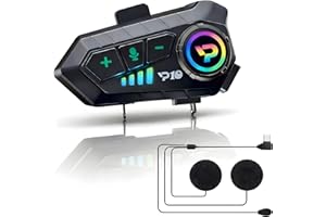 Zigo Motorcycle Helmet Speakers Bluetooth 5.3 Headset, 48H Battery 20Min Quick Charge, IPX6 Waterproof Noise Reduction Snowmo