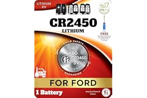 KEY BATTERY OUTLET Key Fob Battery for Ford Lincoln Explorer Expedition Fusion Edge Bronco Ranger Mustang (1 Pack) CR2450 Remote Key Battery Replacement with Screwdriver (M3N-A2C931426, HC3T15K601AB) Check Fitment Guide
