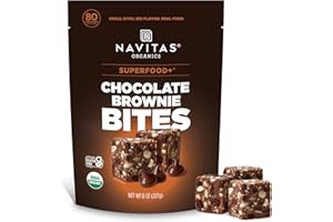 Navitas Organics Chocolate Brownie Superfood+ BITES – Power Snacks – All Natural Plant Based – Clean Energy & Nutrition – USDA Organic, Non GMO, Gluten Free, Kosher, Vegan (8oz. Bag 11 Servings)