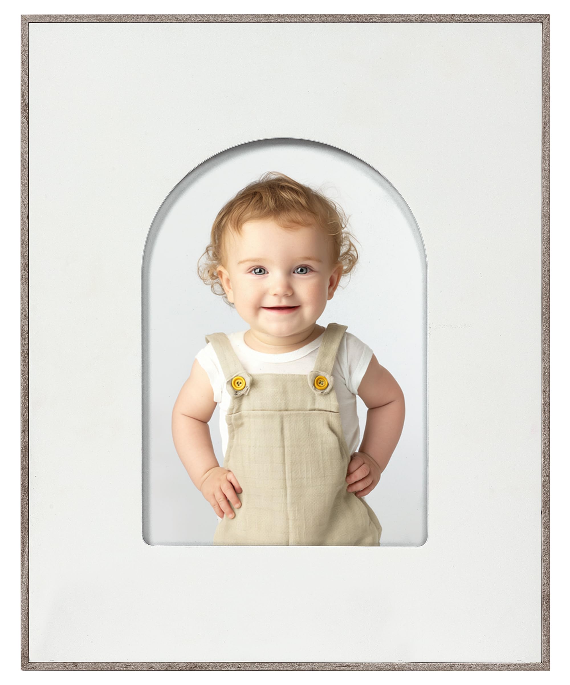 Photo 1 of SUMGAR 5x7 Picture Frame, Modern Photo Frame for Wall, 5 x 7 Photo Frame with Arc Design Tabletop Display DIY Real Glass Gift for Mom New Baby Gifts, New Mom Gifts Christmas Family Wedding