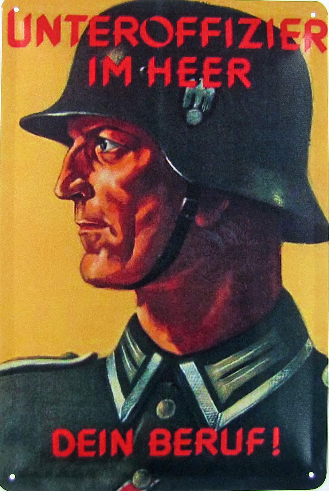 Tin Sign 20 x 30 cm Curved Soldier Under Officer in the Army Your Profession World War Decorative Gift Sign