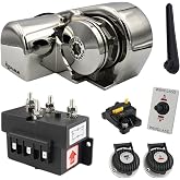Excalibur Vertical or Horizontal Windlass Anchor Systems - 600W-900W, 12V DC, 992-1452 lbs Pulling Power, 316 Stainless Steel Housing, Chain 1/4 Inch HT G4 and Rope 1/2 Inch, for Boats Up to 40 FT