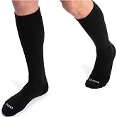 Ovena Health 20-30mmHg Compression Socks Men and Women - Medical Grade Graduated Compression for Nurses, Flying, Travel and Pregnancy - Circulation Support - Knee High Stockings Black (1 Pair)
