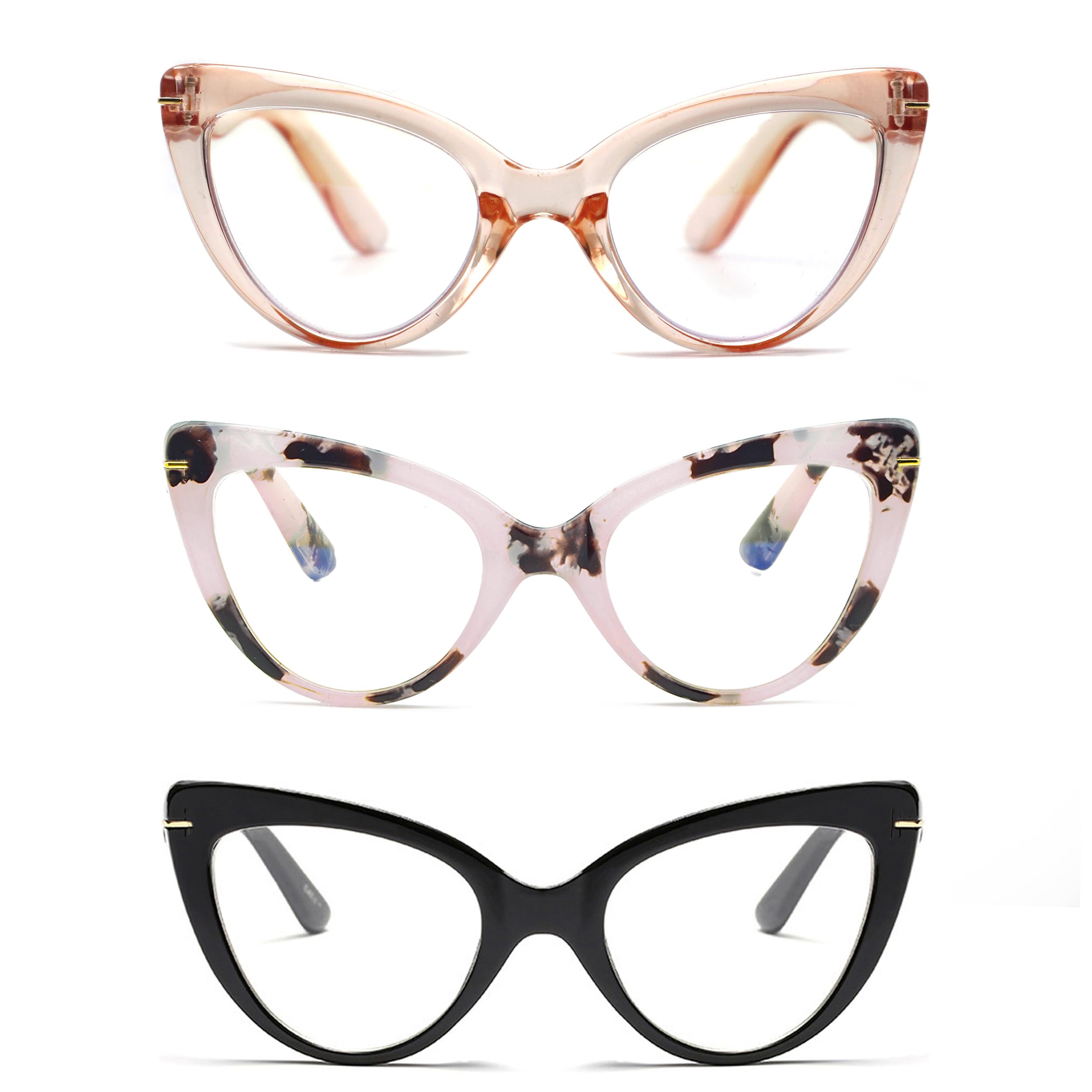 Photo 1 of COVESATO Oversized Cat Eye Reading Glasses for Women Fashion Cute Blue Light Blocking Computer Readers(3-Pair,2.00)