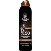Australian Gold Continuous Spray Sunscreen SPF 30 | Instant Bronzer, 6 Fl