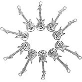 VALICLUD Guitar Necklace Pendant 1.18 X 0.39 Inch Alloy Music Charm for Diy Jewelry Making Bracelets Keychains and Craft Projects