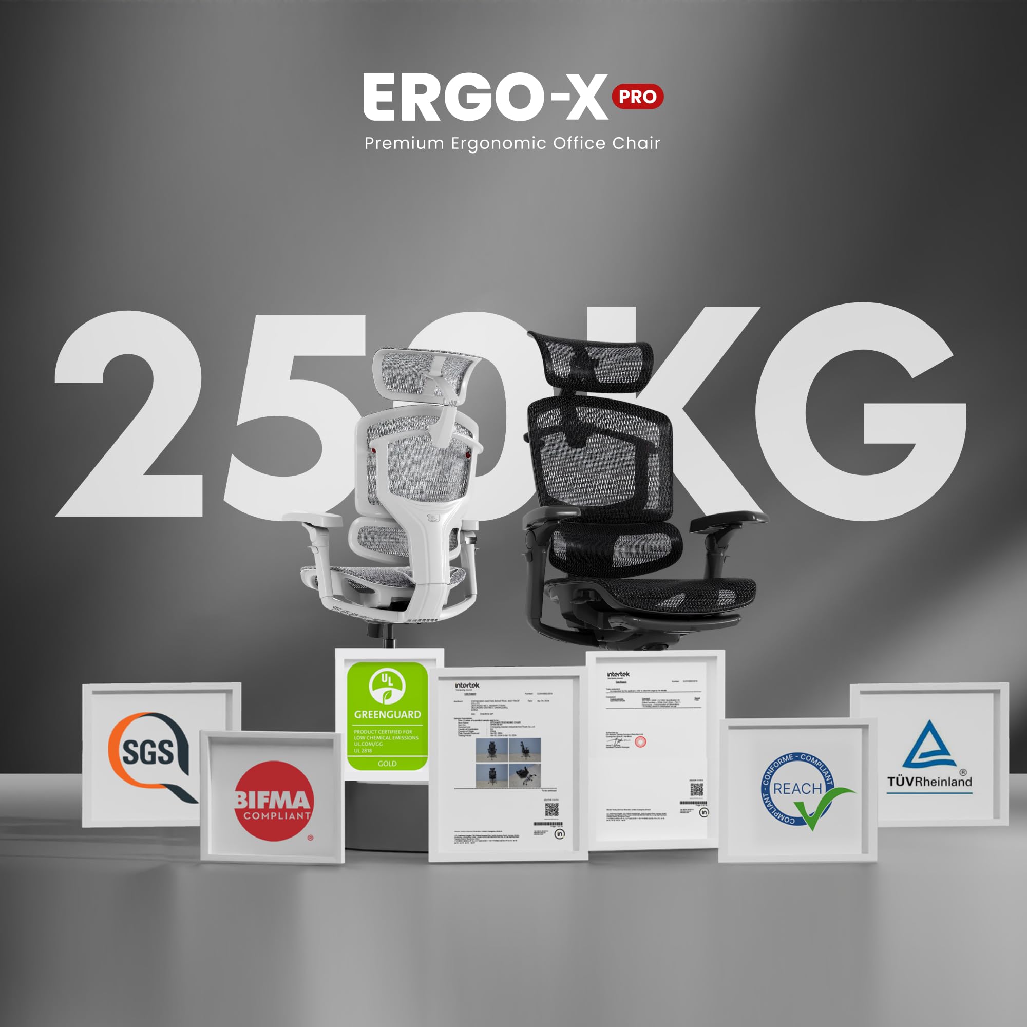 FLEXISPOT ErgoX Pro Ergonomischer Bürostuhl mit ausziehbarer Fußstütze, 12-stufiger Höhenverstellung, 7D-Armlehnen, 5D-Lendenstütze, 4D-Kopfstütze, 250 kg Belastbarkeit Netzsitz (Schwarz) 3