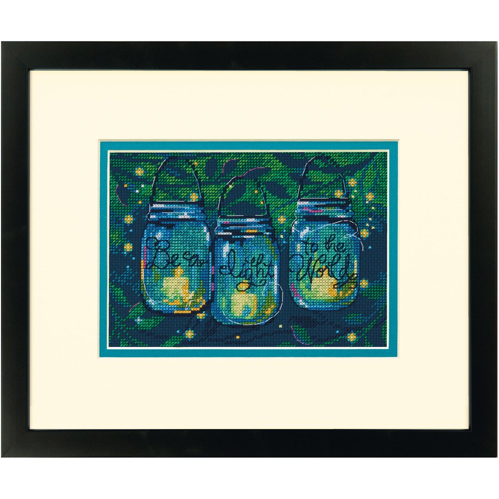 DIMENSIONS 70-65157 Counted Mini: Be a Light, Aida, Navy, 11.6 x 8.5 x 0.7 cm