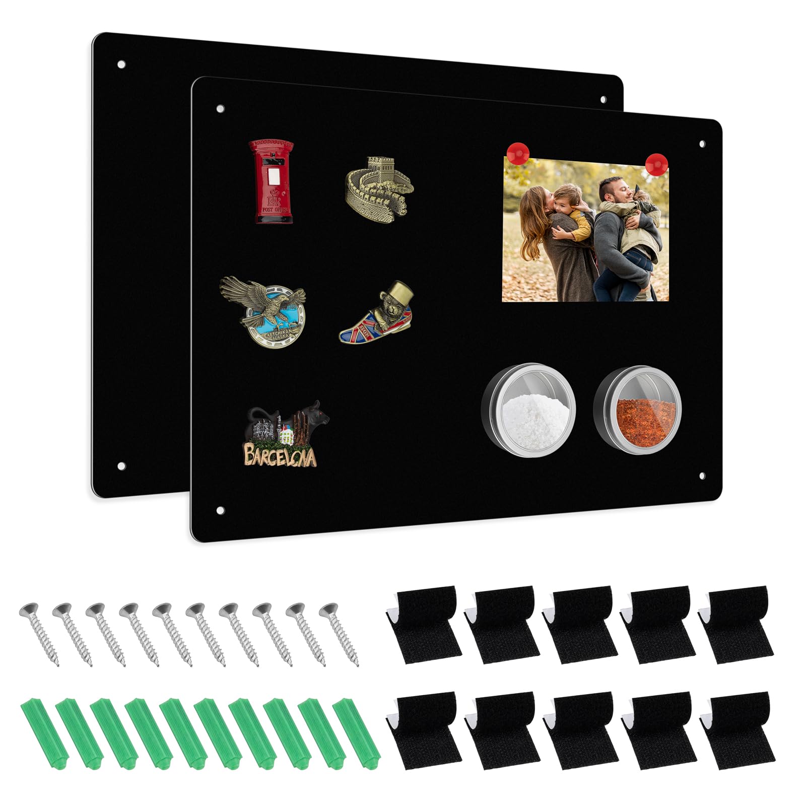 Pechor Magnetic Board for Wall 2 Pack, 43x30 cm Metal Magnets Board for Fridge Magnets, Magnetic Stickers, Photos, Spice Jars, Suits for Kitchen Home Office Wall, Cabinet Easy Hanging