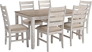 Signature Design by Ashley Skempton Dining Room Table and Chairs (Set of 7), Two-tone