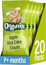 Organix Apple Organic Rice Cake Clouds Baby Snack 7+ Months 4 x 18 g Bags Pack