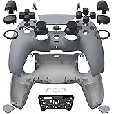 eXtremeRate Luna Redesigned Full Set Housing Shell Buttons Touchpad Cover Compatible with ps5 Controller BDM-030 040 050, New Hope Gray Replacement Top Bottom Cover Case Compatible with ps5 Controller